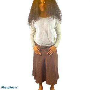 GAP Midi Length 100% Linen Skirt Brown